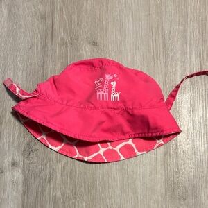 Pink Giraffe Print Kids Sun Hat